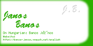 janos banos business card